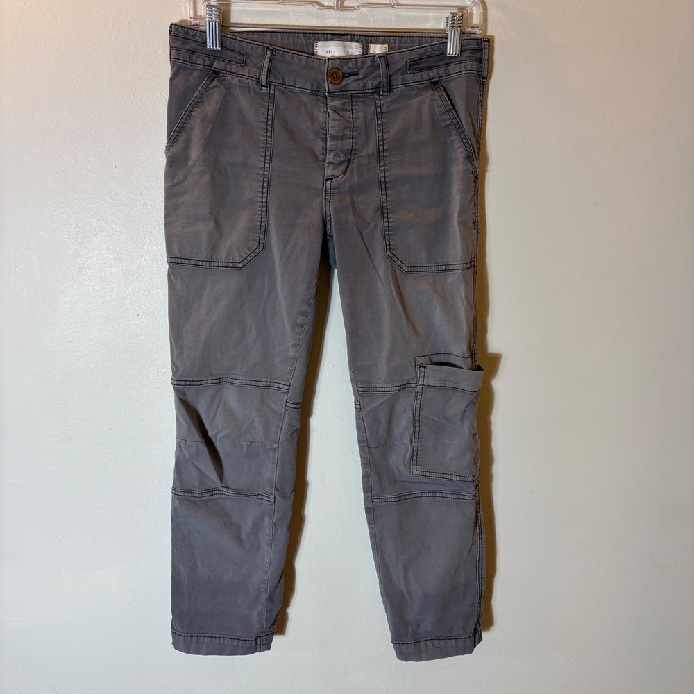 Hei Hei Anthropologie Cropped‎ Cargo Pants Size 27 Gray Utility Ankle